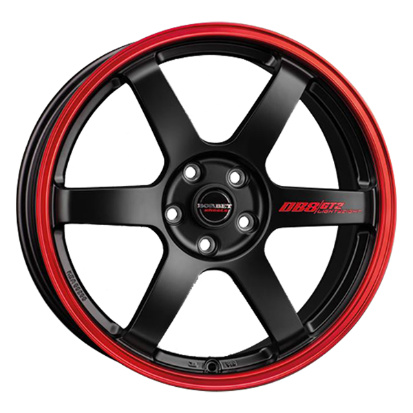 Borbet DB8GT2 black matt rim red 8,50x18 5x114,30 ET40,00