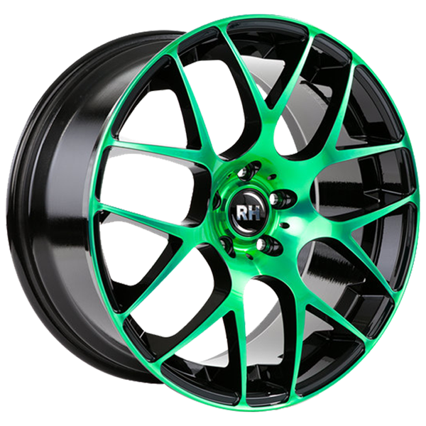 RH Alurad NBU Race Black Polished Green 9,50x19 5x112,00 ET35,00